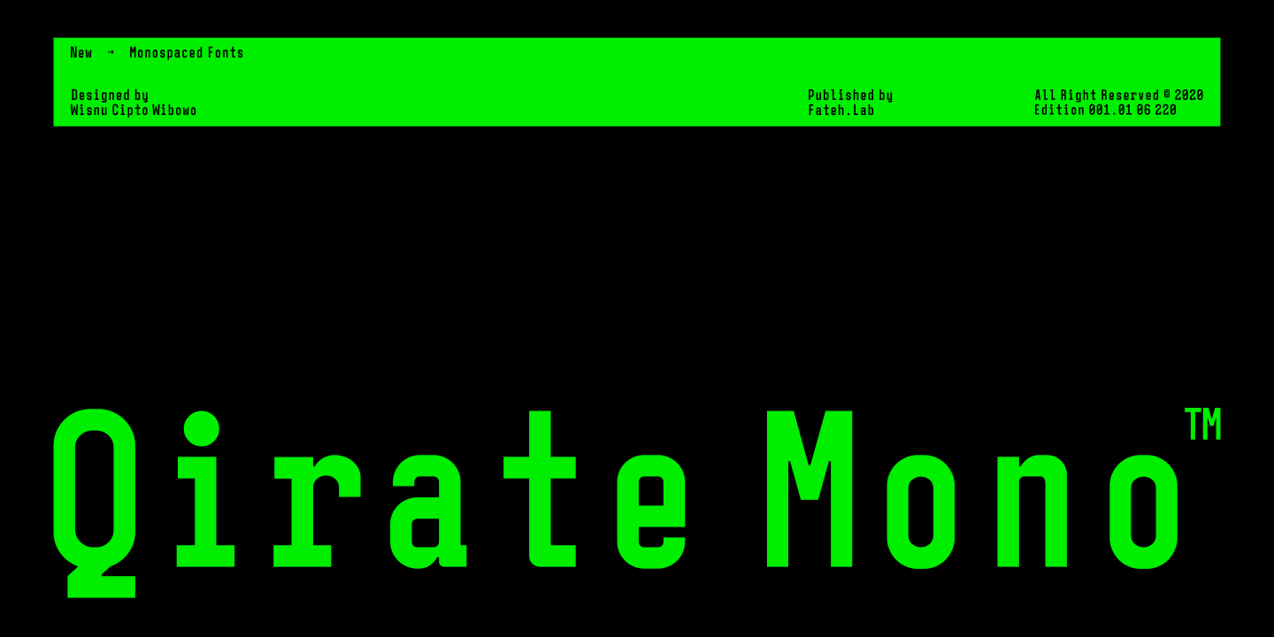 Przykładowa czcionka Qirate Mono #1